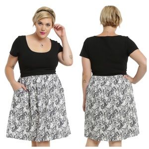 Torrid 3x DISNEY PRINESSES SKETCH SKIRT DRESS